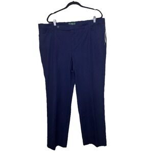 Lauren Ralph Lauren Adelle Straight-Leg Cotton Blend Tailored Trousers Size 20